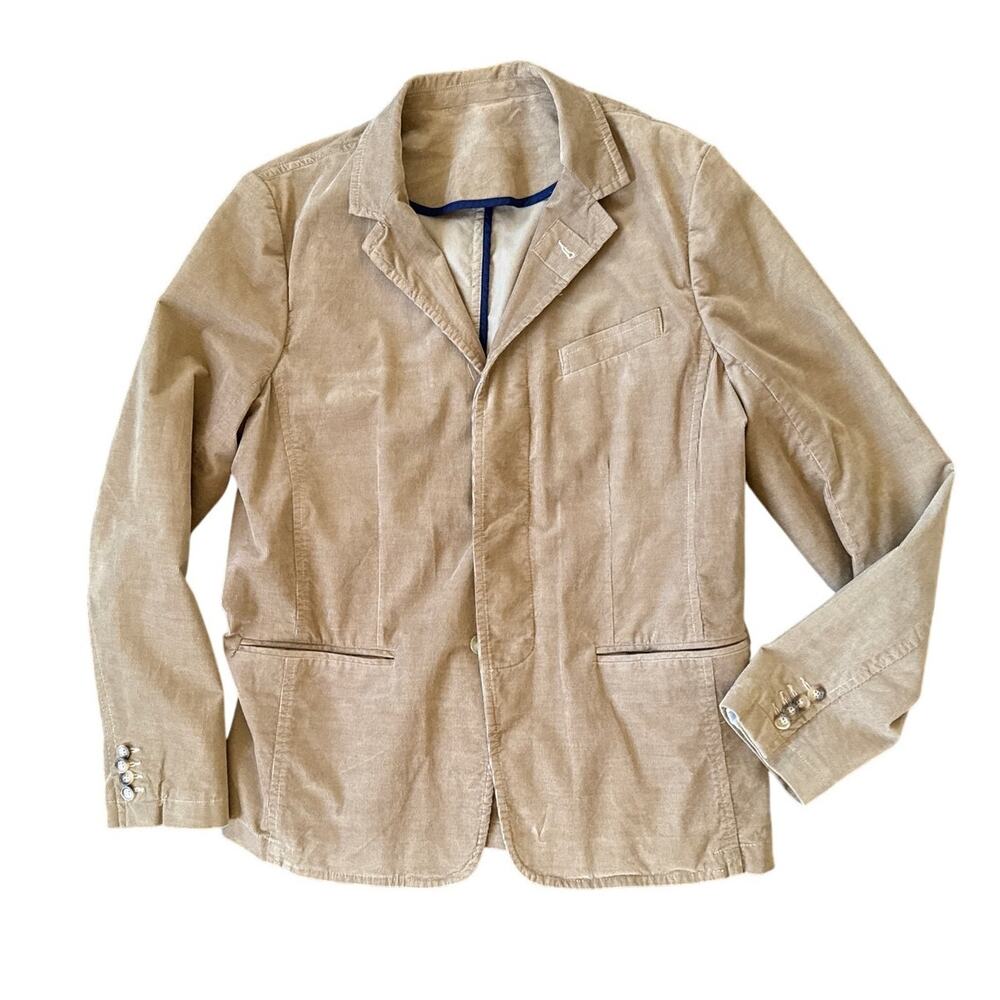 Mr. Turk Corduroy Tan Blazer Size 42 Classic Lightweight Cotton Academia Prep